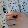 Vertical Oval Rose Cut Pink Tourmaline Ring