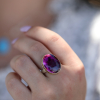 Vertical Oval Rose Cut Pink Tourmaline Ring