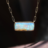 Rectangular Opalized Wood Necklace