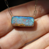 Rectangular Opalized Wood Necklace