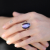 Vertical Table Up Purple Tourmaline Ring