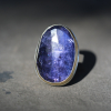 Vertical Rose Cut Iolite Ring