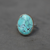 Hubei Turquoise Silver and Gold Ring