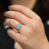 Australian Black Opal Prong Ring