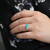 Australian Black Opal Prong Ring