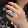 Double Asymmetrical Australian Opal Ring