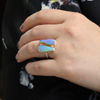 Double Asymmetrical Australian Opal Ring