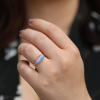 Small Teardrop Opalized Wood Ring