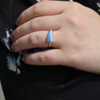 Small Teardrop Opalized Wood Ring