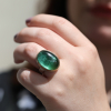 Vertical Green Tourmaline Ring