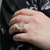 Rock Crystal Bear Claw Ring