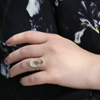 Vertical Oval Dendritic Agate Ring