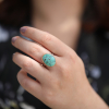 Hubei Turquoise Silver and Gold Ring