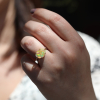 Mexican Fire Opal All Gold Prong Ring