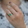 All Gold Lotus Emerald Ring