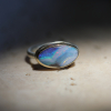 Asymmetrical Boulder Opal Ring