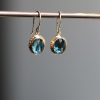 Gold Inverted London Blue Topaz Earrings