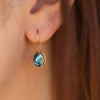 Gold Inverted London Blue Topaz Earrings