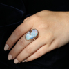 Vertical Boulder Opal Silver and 14k Rose Gold Top Ring