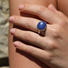 Oval Australian Black Opal Ring
