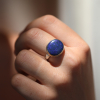 Oval Australian Black Opal Ring