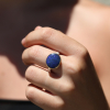 Oval Australian Black Opal Ring