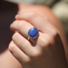 Oval Australian Black Opal Ring