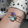 Asymmetrical Boulder Opal Gold Bracelet