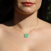 Chrysoprase Flower Necklace with Diamond