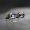 Rectangular Tanzanite 14k Gold Post Earrings