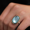 Vertical Inverted Aquamarine Ring