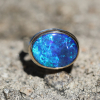 Oval Australian Crystal Opal Ring