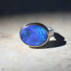 Oval Australian Crystal Opal Ring