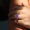 Asymmetrical Opalized Wood Ring