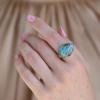 Egyptian Turquoise Silver and Gold Ring