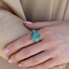 Egyptian Turquoise Silver and Gold Ring