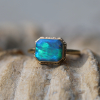 Rectangular All Gold Australian Opal Ring