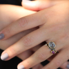 Aquamarine and Ruby Silver and Gold Seafire Ring