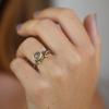 Beryl, Sapphire and Diamond Seafire Ring