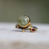 Seafire Ring with Ruby, Grossular Garnet and Champagne Diamond