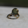 Seafire Ring with Ruby, Grossular Garnet and Champagne Diamond