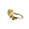 Seafire Ring with Ruby, Grossular Garnet and Champagne Diamond
