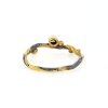 Oxidized Silver and Gold Seafire Ring with Champagne Diamond