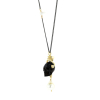 Memento Mori Necklace with Black Skull and South Sea Pearl