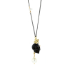 Memento Mori Necklace with Black Skull and South Sea Pearl