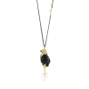 Memento Mori Necklace with Black Skull and South Sea Pearl