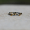 Oxidized Silver and Gold Seafire Ring with Champagne Diamond