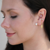 Sapphire and Pearl Stud Single Earring