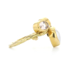 Keishi Pearl, Morganite, Emerald and Diamond Gold Seafire Ring