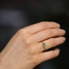 Gold Emerald Ring with Diamond